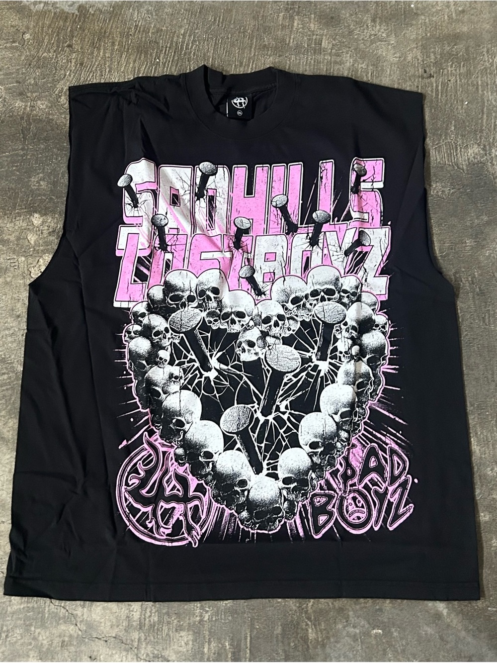 Sadboyz x Lost Hills - Skull Heart Cutsleeve Tee
